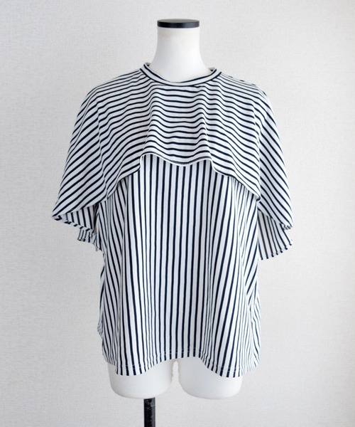 Marient（マリエント）の「マントTOPS/カットソー（Tシャツ/カットソー・レディース・ブラック/ホワイト/ストライプ・FREE）」の19枚目の写真