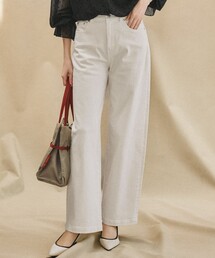 23区DENIM ストレッチ ワイドパンツ