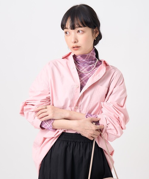 セール】ワンポイントハート刺繍 ベーシックシャツ（シャツ/ブラウス