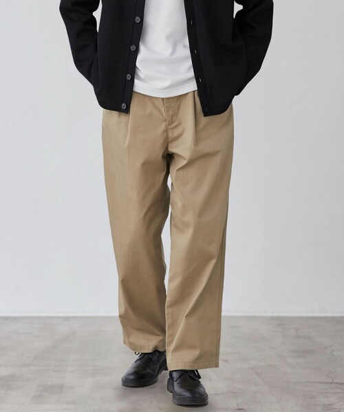 coen(コーエン)の「ガレージチノワイドストレートパンツ(チノパンツ・メンズ・ブラック/ターコイズブルー/ベージュ/ワインレッド・S/M/L/XL)」の1枚目の写真