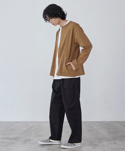 coen(コーエン)の「ガレージチノワイドストレートパンツ(チノパンツ・メンズ・ブラック/ターコイズブルー/ベージュ/ワインレッド・S/M/L/XL)」の9枚目の写真