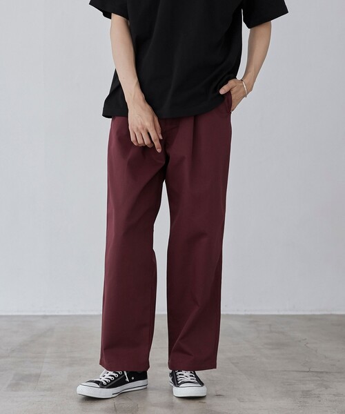 coen(コーエン)の「ガレージチノワイドストレートパンツ(チノパンツ・メンズ・ブラック/ターコイズブルー/ベージュ/ワインレッド・S/M/L/XL)」の18枚目の写真