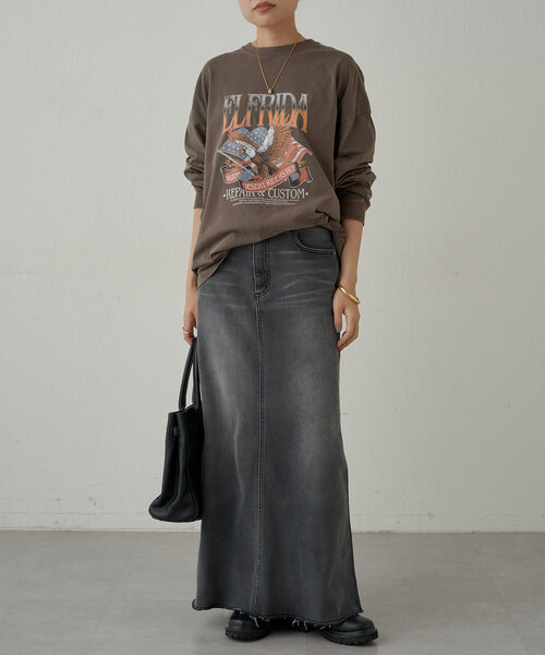 LOUNGEDRESS(ラウンジドレス)の「【GOOD ROCK SPEED/グッドロックスピード】EAGLEロンT(Tシャツ/カットソー・レディース・アイボリー/ブラック系その他/ブラウン・FREE)」の18枚目の写真