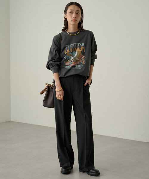 LOUNGEDRESS(ラウンジドレス)の「【GOOD ROCK SPEED/グッドロックスピード】EAGLEロンT(Tシャツ/カットソー・レディース・アイボリー/ブラック系その他/ブラウン・FREE)」の14枚目の写真