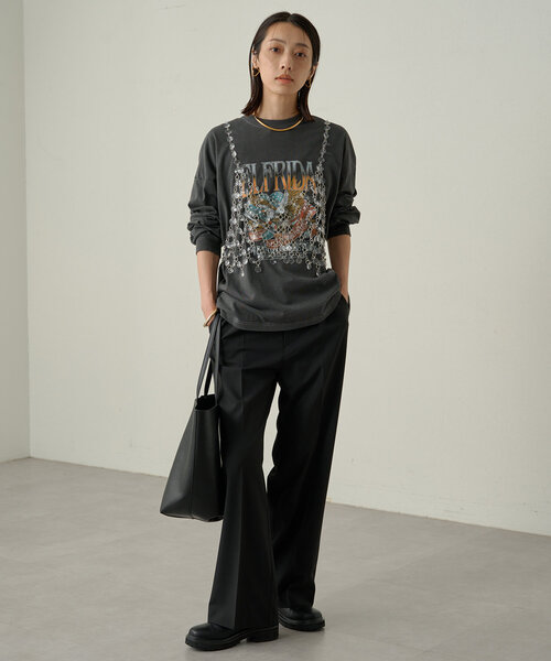 LOUNGEDRESS(ラウンジドレス)の「【GOOD ROCK SPEED/グッドロックスピード】EAGLEロンT(Tシャツ/カットソー・レディース・アイボリー/ブラック系その他/ブラウン・FREE)」の6枚目の写真