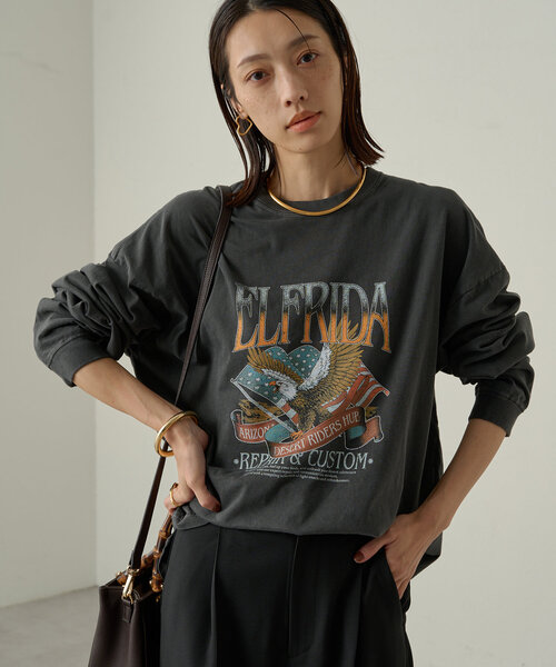 LOUNGEDRESS(ラウンジドレス)の「【GOOD ROCK SPEED/グッドロックスピード】EAGLEロンT(Tシャツ/カットソー・レディース・アイボリー/ブラック系その他/ブラウン・FREE)」の10枚目の写真