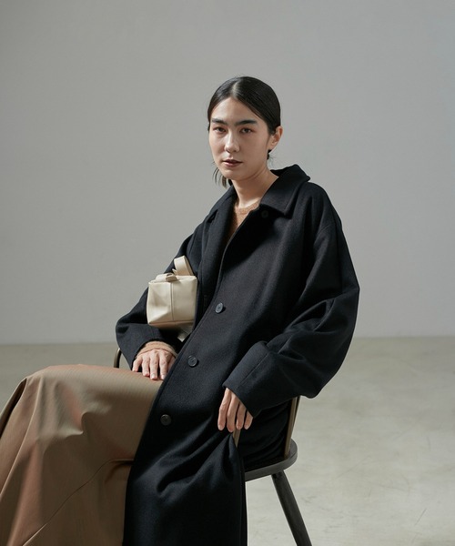 SALON adam et rope'（サロン アダム エ ロペ）の「PURE CASHMERE(ピュアカシミア/カシミヤ)ステンカラーコート（ステンカラーコート・レディース・ブラック/キャメル・FREE）」の18枚目の写真