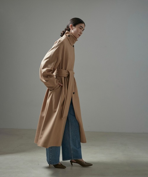 SALON adam et rope'（サロン アダム エ ロペ）の「PURE CASHMERE(ピュアカシミア/カシミヤ)ステンカラーコート（ステンカラーコート・レディース・ブラック/キャメル・FREE）」の21枚目の写真