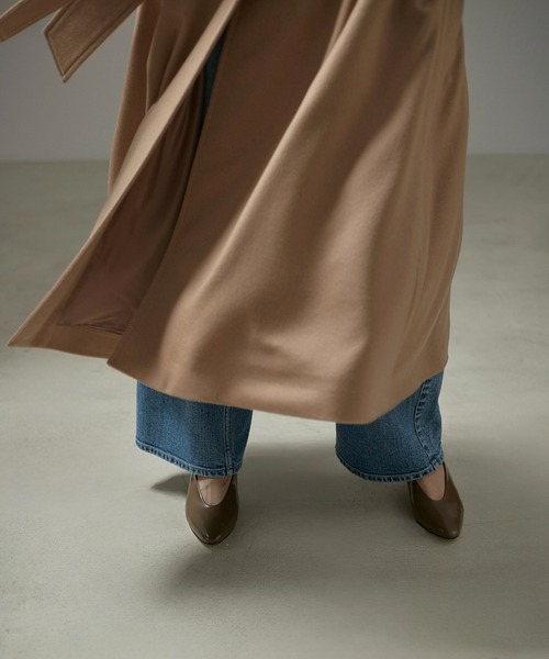 SALON adam et rope'（サロン アダム エ ロペ）の「PURE CASHMERE(ピュアカシミア/カシミヤ)ステンカラーコート（ステンカラーコート・レディース・ブラック/キャメル・FREE）」の13枚目の写真