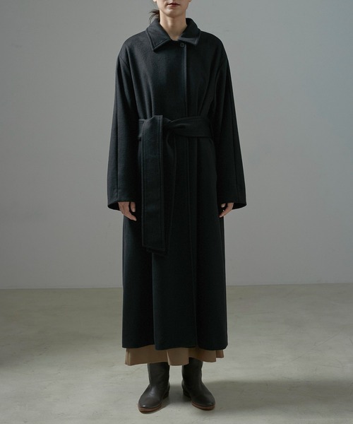 SALON adam et rope'（サロン アダム エ ロペ）の「PURE CASHMERE(ピュアカシミア/カシミヤ)ステンカラーコート（ステンカラーコート・レディース・ブラック/キャメル・FREE）」の14枚目の写真