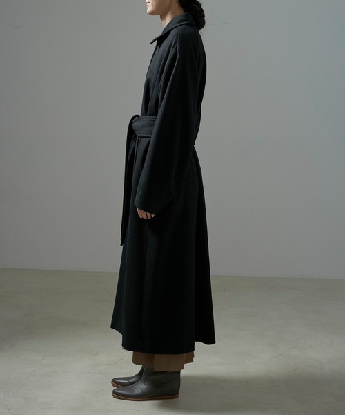 SALON adam et rope'（サロン アダム エ ロペ）の「PURE CASHMERE(ピュアカシミア/カシミヤ)ステンカラーコート（ステンカラーコート・レディース・ブラック/キャメル・FREE）」の15枚目の写真