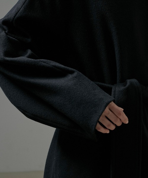 SALON adam et rope'（サロン アダム エ ロペ）の「PURE CASHMERE(ピュアカシミア/カシミヤ)ステンカラーコート（ステンカラーコート・レディース・ブラック/キャメル・FREE）」の7枚目の写真