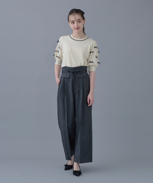 couture brooch(クチュールブローチ)の「◆【スッキリきれい見え】デニムライクワイドパンツ(その他パンツ・レディース・ブラック/ネイビー・36/38/40/42)」の16枚目の写真