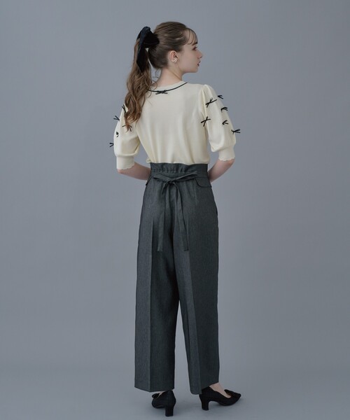 couture brooch(クチュールブローチ)の「◆【スッキリきれい見え】デニムライクワイドパンツ(その他パンツ・レディース・ブラック/ネイビー・36/38/40/42)」の18枚目の写真