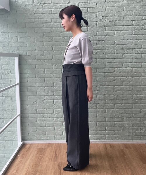 couture brooch(クチュールブローチ)の「◆【スッキリきれい見え】デニムライクワイドパンツ(その他パンツ・レディース・ブラック/ネイビー・36/38/40/42)」の20枚目の写真