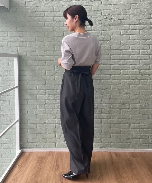 couture brooch(クチュールブローチ)の「◆【スッキリきれい見え】デニムライクワイドパンツ(その他パンツ・レディース・ブラック/ネイビー・36/38/40/42)」の21枚目の写真