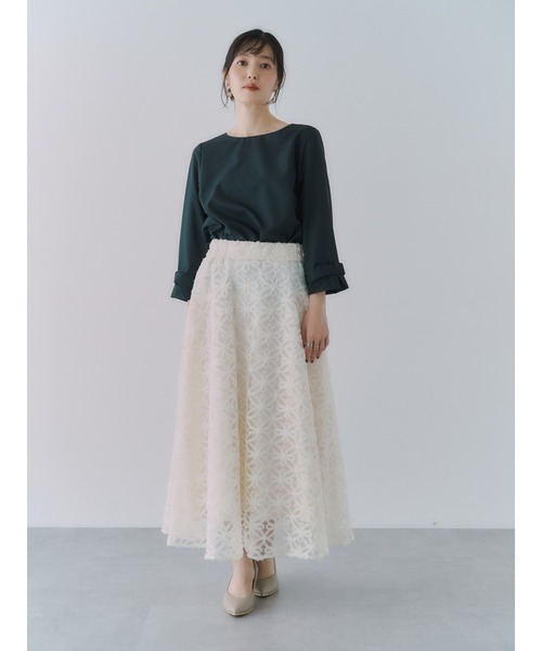 YECCA VECCA(イェッカヴェッカ)の「テープリボン刺繍フレアスカート(スカート・レディース・アイボリー/ブラック・FREE)」の19枚目の写真