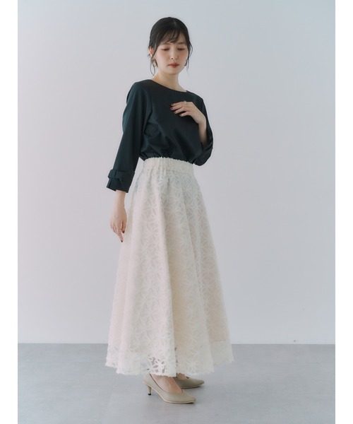 YECCA VECCA(イェッカヴェッカ)の「テープリボン刺繍フレアスカート(スカート・レディース・アイボリー/ブラック・FREE)」の17枚目の写真