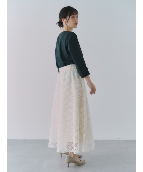 YECCA VECCA(イェッカヴェッカ)の「テープリボン刺繍フレアスカート(スカート・レディース・アイボリー/ブラック・FREE)」の15枚目の写真