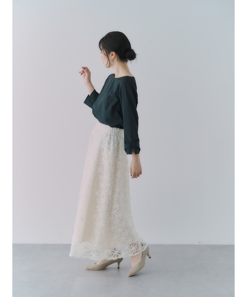 YECCA VECCA(イェッカヴェッカ)の「テープリボン刺繍フレアスカート(スカート・レディース・アイボリー/ブラック・FREE)」の13枚目の写真