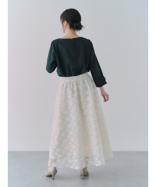 YECCA VECCA(イェッカヴェッカ)の「テープリボン刺繍フレアスカート(スカート・レディース・アイボリー/ブラック・FREE)」の12枚目の写真