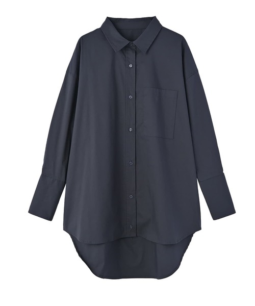 STYLE DELI(スタイルデリ)の「【BLK001】オーバーサイズシャツ(シャツ/ブラウス・レディース・スミクロ/オフホワイト/ブルー・FREE)」の4枚目の写真