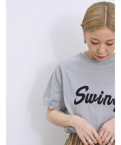 Samansa Mos2 blue（サマンサモスモスブルー）の「◎ジャカードロゴニットプルオーバー（ニット/セーター・レディース・オフホワイト/グレー/ネイビー・F）」の18枚目の写真