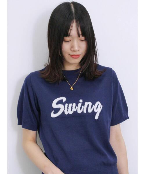 Samansa Mos2 blue（サマンサモスモスブルー）の「◎ジャカードロゴニットプルオーバー（ニット/セーター・レディース・オフホワイト/グレー/ネイビー・F）」の19枚目の写真