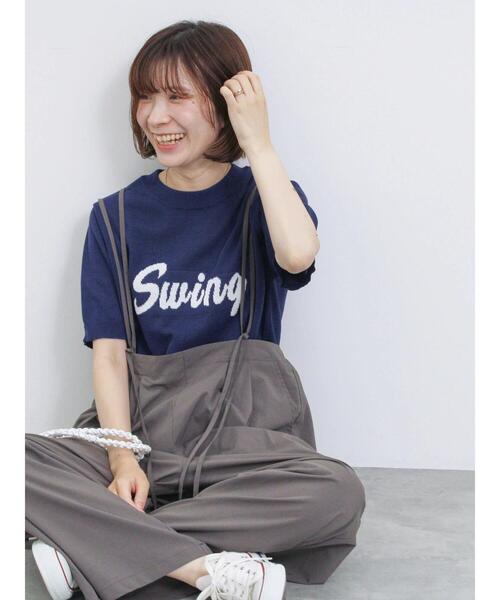 Samansa Mos2 blue（サマンサモスモスブルー）の「◎ジャカードロゴニットプルオーバー（ニット/セーター・レディース・オフホワイト/グレー/ネイビー・F）」の22枚目の写真