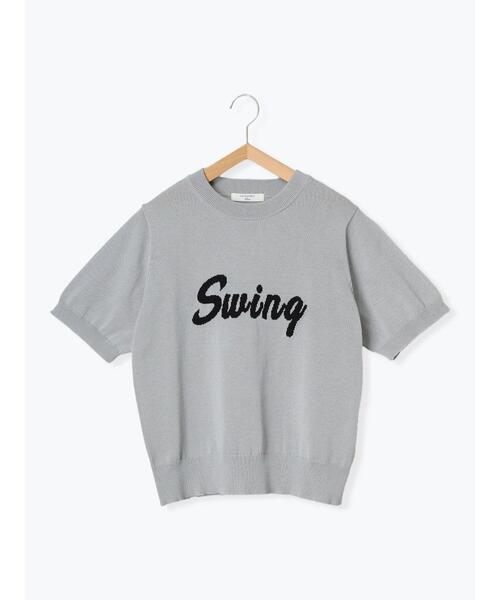 Samansa Mos2 blue（サマンサモスモスブルー）の「◎ジャカードロゴニットプルオーバー（ニット/セーター・レディース・オフホワイト/グレー/ネイビー・F）」の9枚目の写真