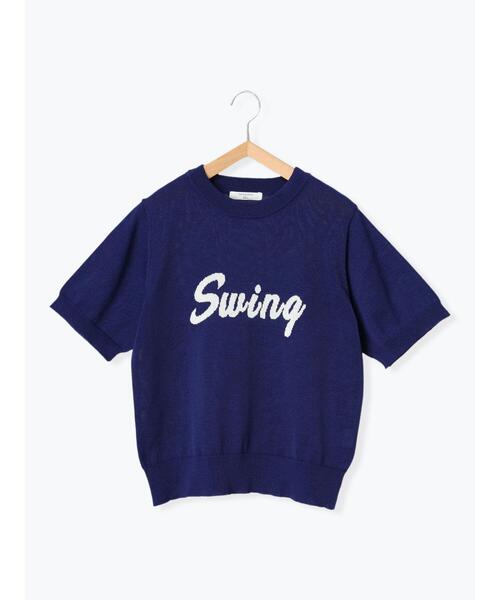 Samansa Mos2 blue（サマンサモスモスブルー）の「◎ジャカードロゴニットプルオーバー（ニット/セーター・レディース・オフホワイト/グレー/ネイビー・F）」の10枚目の写真