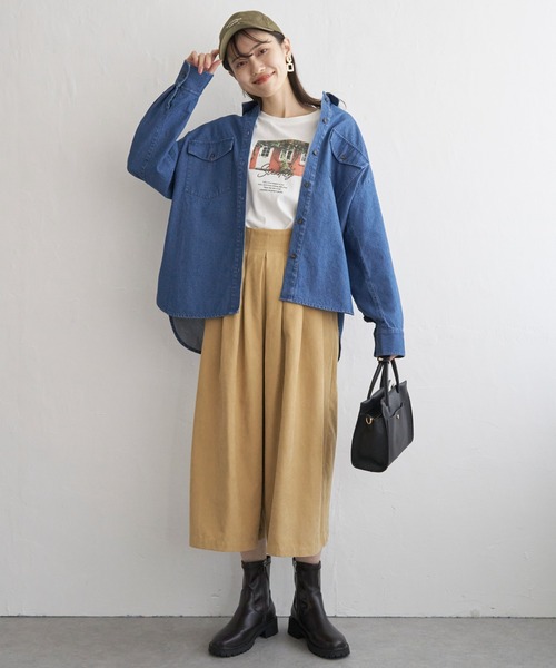 ikka(イッカ)の「【雑誌InRed11月号掲載】タックスカーチョ(その他パンツ・レディース・マスタード/ネイビー/ベージュ/ブラック/オリーブ・S/M/L)」の19枚目の写真