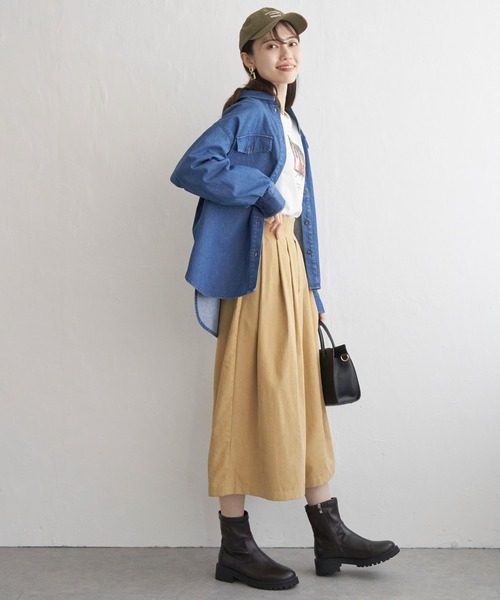 ikka(イッカ)の「【雑誌InRed11月号掲載】タックスカーチョ(その他パンツ・レディース・マスタード/ネイビー/ベージュ/ブラック/オリーブ・S/M/L)」の18枚目の写真