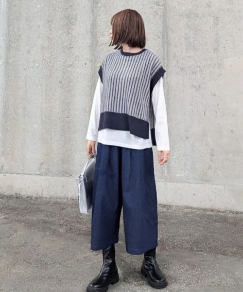 ikka(イッカ)の「【雑誌InRed11月号掲載】タックスカーチョ(その他パンツ・レディース・マスタード/ネイビー/ベージュ/ブラック/オリーブ・S/M/L)」の6枚目の写真