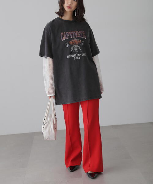 FREE'S MART(フリーズマート)の「フレアセンタープレスパンツ(スラックス・レディース・ブラック/グレー/レッド・X-SMALL/SMALL/MEDIUM)」の13枚目の写真