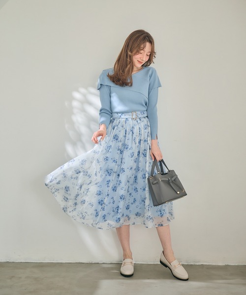 12Twelve Agenda（トゥエルブ　アジェンダ）の「クロスアシメオフショル7分袖ニットプルオーバー（ニット/セーター・レディース・ワインレッド/グレイッシュベージュ/ブラック/チャコールグレー/サックスブルー/グレー系その他・M）」の19枚目の写真