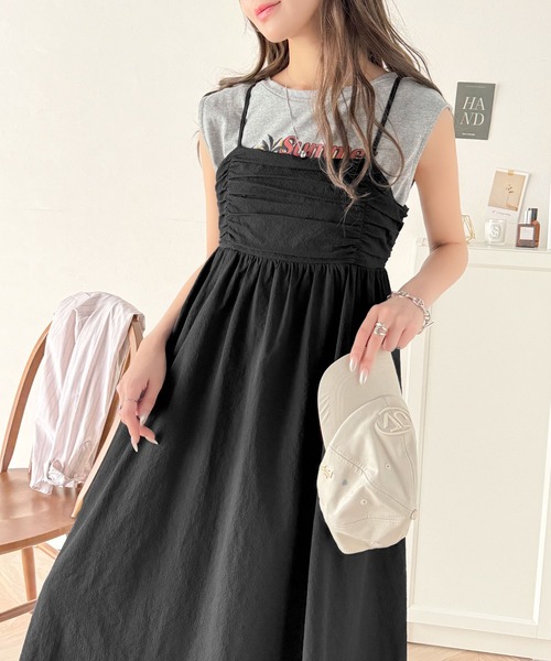 セール】360度大人可愛い♪フロントギャザーバックリボンデザイン