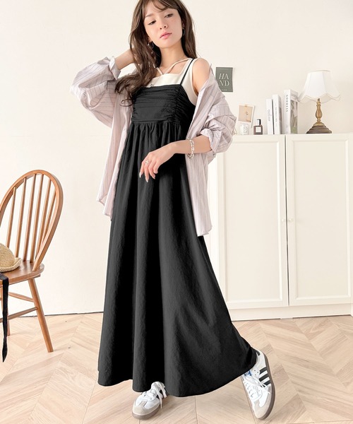 classicalelf(クラシカルエルフ)の「360度大人可愛い♪フロントギャザーバックリボンデザインキャミワンピース(Aライン)(ワンピース・レディース・ベージュ/ブラック/オフホワイト・X-LARGE/SMALL/MEDIUM/LARGE)」の12枚目の写真