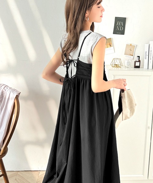 セール】360度大人可愛い♪フロントギャザーバックリボンデザイン