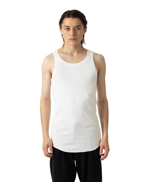 ATTACHMENT（アタッチメント）の「100/3 コットン リブタンクトップ / 100/3 CO RIB TANK TOP（タンクトップ・メンズ・ホワイト/グレー/ブラック・1/2/3/4）」の2枚目の写真