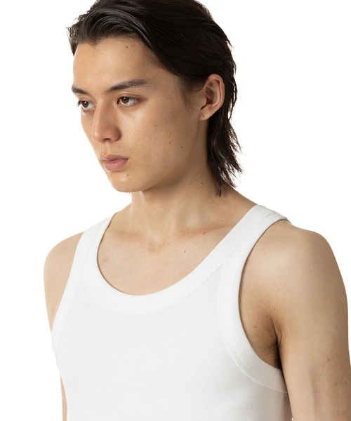 ATTACHMENT（アタッチメント）の「100/3 コットン リブタンクトップ / 100/3 CO RIB TANK TOP（タンクトップ・メンズ・ホワイト/グレー/ブラック・1/2/3/4）」の6枚目の写真