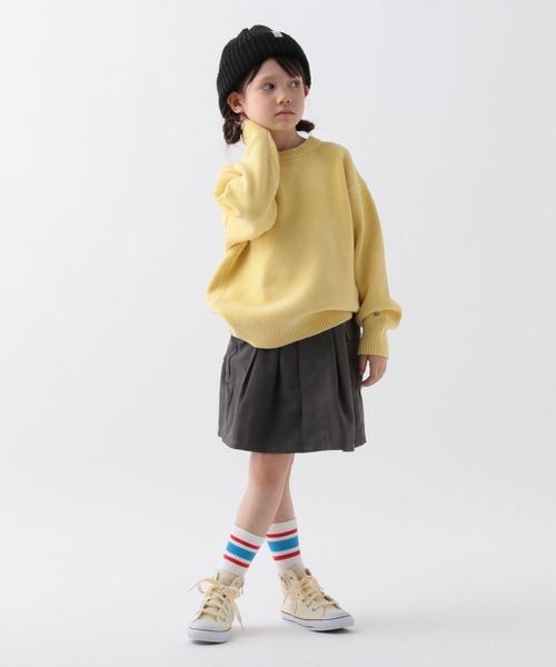 BAYFLOW（ベイフロー）の「【おうちで洗える♪】Finedaysカラーニット(KIDS)（ニット/セーター・キッズ・パープル/イエロー/グリーン/ピンク・110cm/120cm/130cm/140cm/150cm）」の6枚目の写真