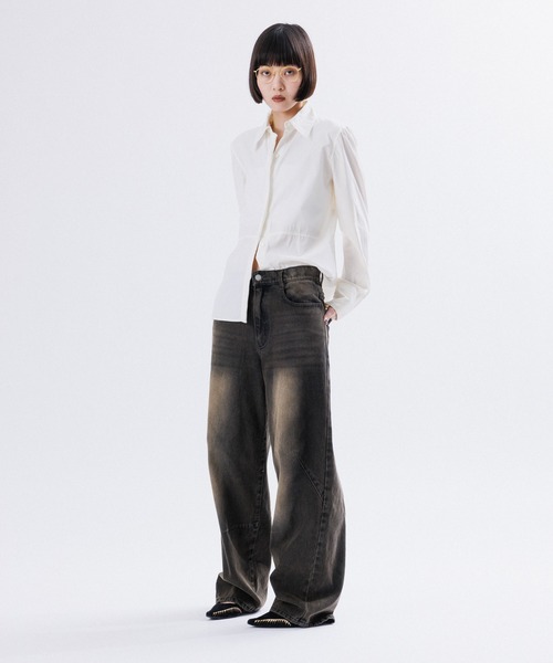 M TO R（ムウトアール）の「BALLOON SILHOUETTE FADE DENIM（デニムパンツ・レディース・ブラック/ブルー・38/42/40）」の18枚目の写真