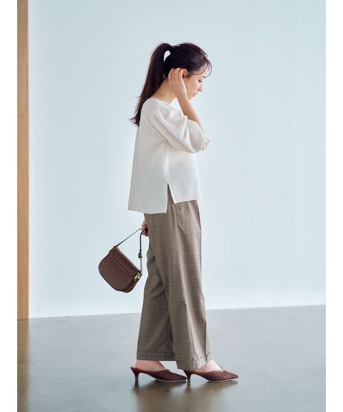 COHINA(コヒナ)の「ライトジャカードゆるニット【低身長・小柄女性】(ニット/セーター・レディース・ホワイト/ピンク/ベージュ・ONE SIZE)」の6枚目の写真