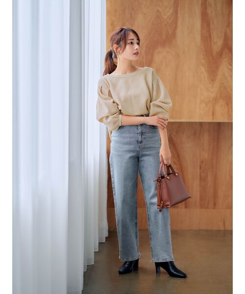 COHINA(コヒナ)の「ライトジャカードゆるニット【低身長・小柄女性】(ニット/セーター・レディース・ホワイト/ピンク/ベージュ・ONE SIZE)」の8枚目の写真