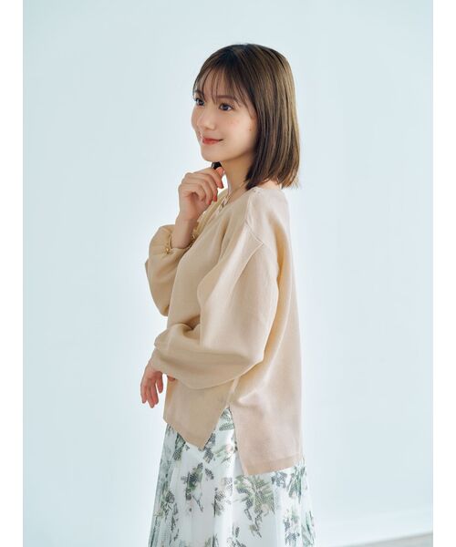 COHINA(コヒナ)の「ライトジャカードゆるニット【低身長・小柄女性】(ニット/セーター・レディース・ホワイト/ピンク/ベージュ・ONE SIZE)」の11枚目の写真