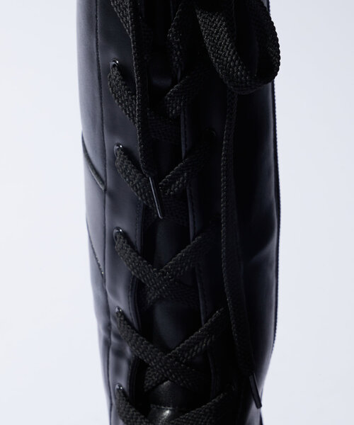 WHO'S WHO gallery(フーズフーギャラリー)の「レースアップロングブーツ(ブーツ・レディース・ブラック/ブラウン・MEDIUM/LARGE)」の8枚目の写真