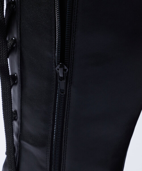 WHO'S WHO gallery(フーズフーギャラリー)の「レースアップロングブーツ(ブーツ・レディース・ブラック/ブラウン・MEDIUM/LARGE)」の9枚目の写真