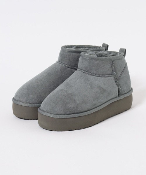 BAYFLOW（ベイフロー）の「[軽量!!抗菌消臭・撥水加工付き]フェイクムートンブーツ（ブーツ・レディース・ベージュ/ブラック/グレー・MEDIUM/LARGE）」の20枚目の写真