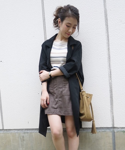 Chico（チコ）の「ニュアンストレンチコート（トレンチコート・レディース・ブラック/ベージュ/カーキ・FREE）」の2枚目の写真